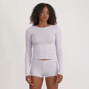 Organic Basics Pointelle Long Sleeve Tee | L